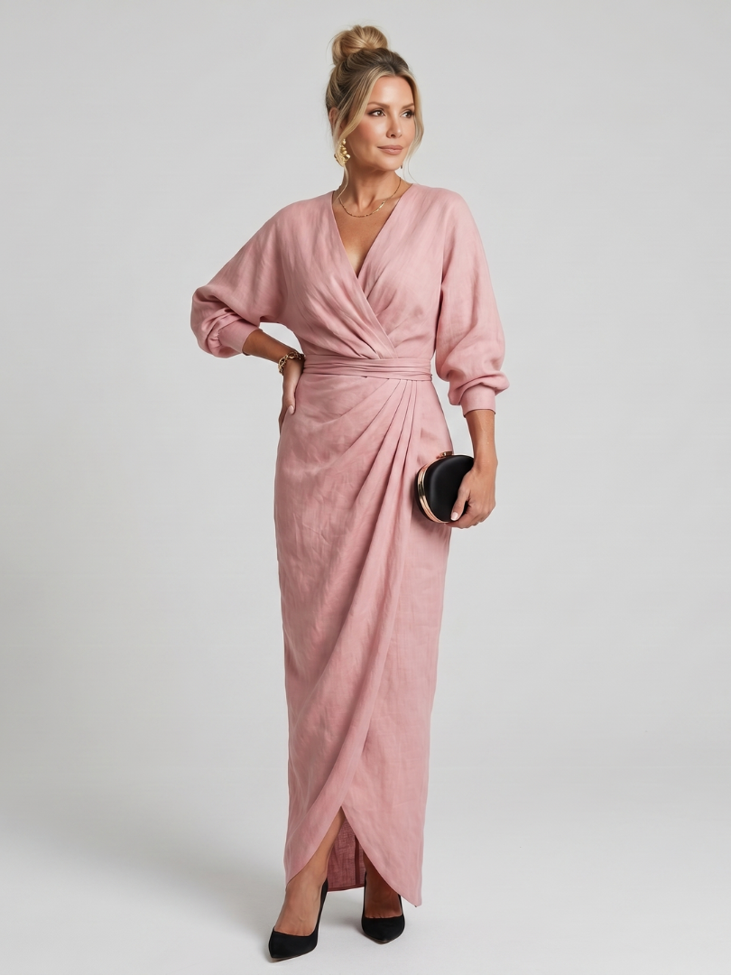Eden | Long Sleeve Wrap Midi Dress