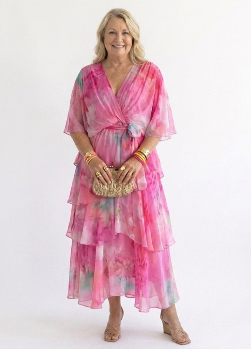 Lydia | Elegant Layered Floral Sun Dress