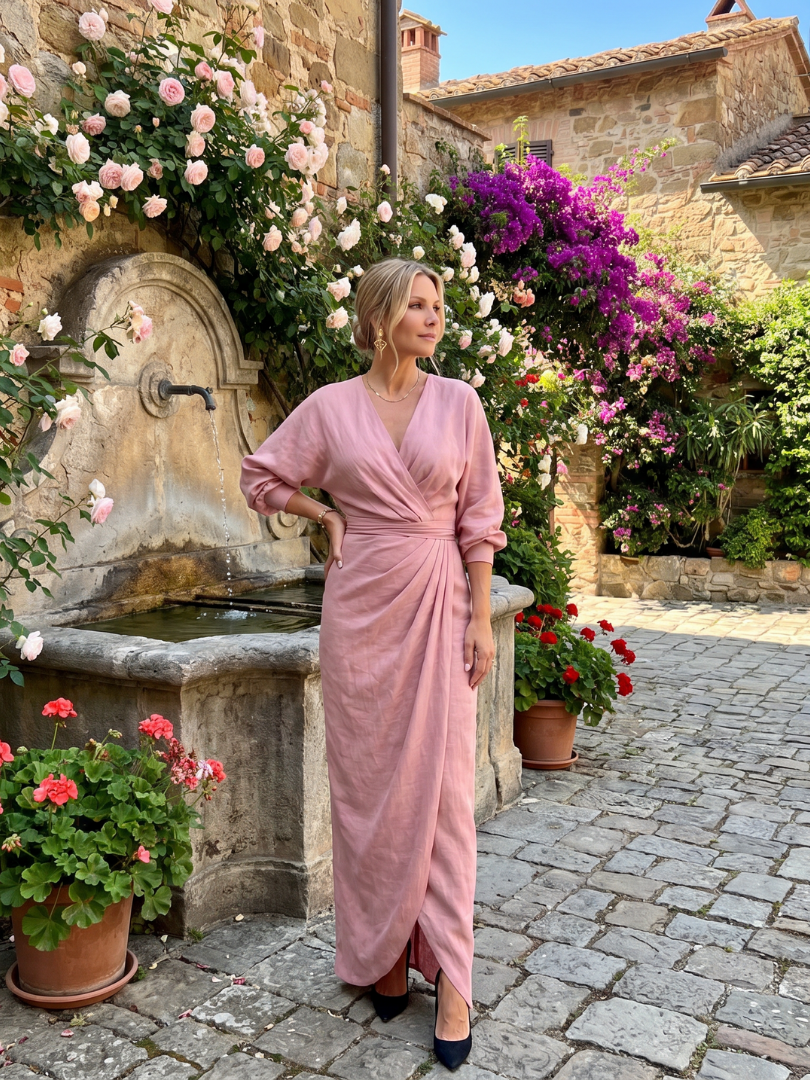 Eden | Long Sleeve Wrap Midi Dress