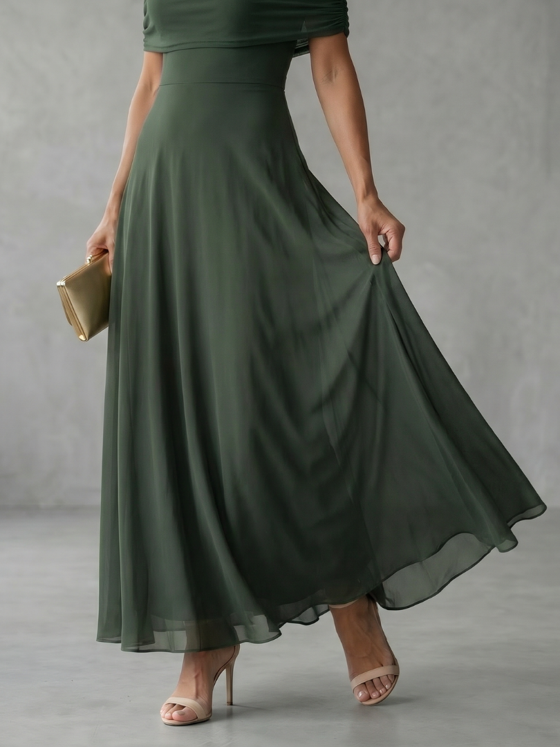 Calista | Off-Shoulder Draped Midi Dress