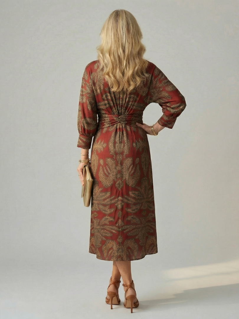 Elodie | Natural Wrap Midi Dress