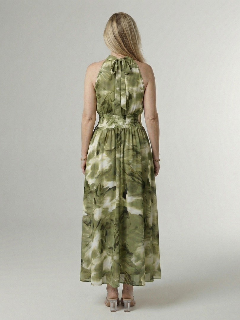 Jessica | Gathered Halter Midi Dress