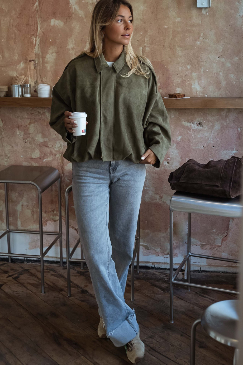 Hanna | Oversized Suede-Look Jacket