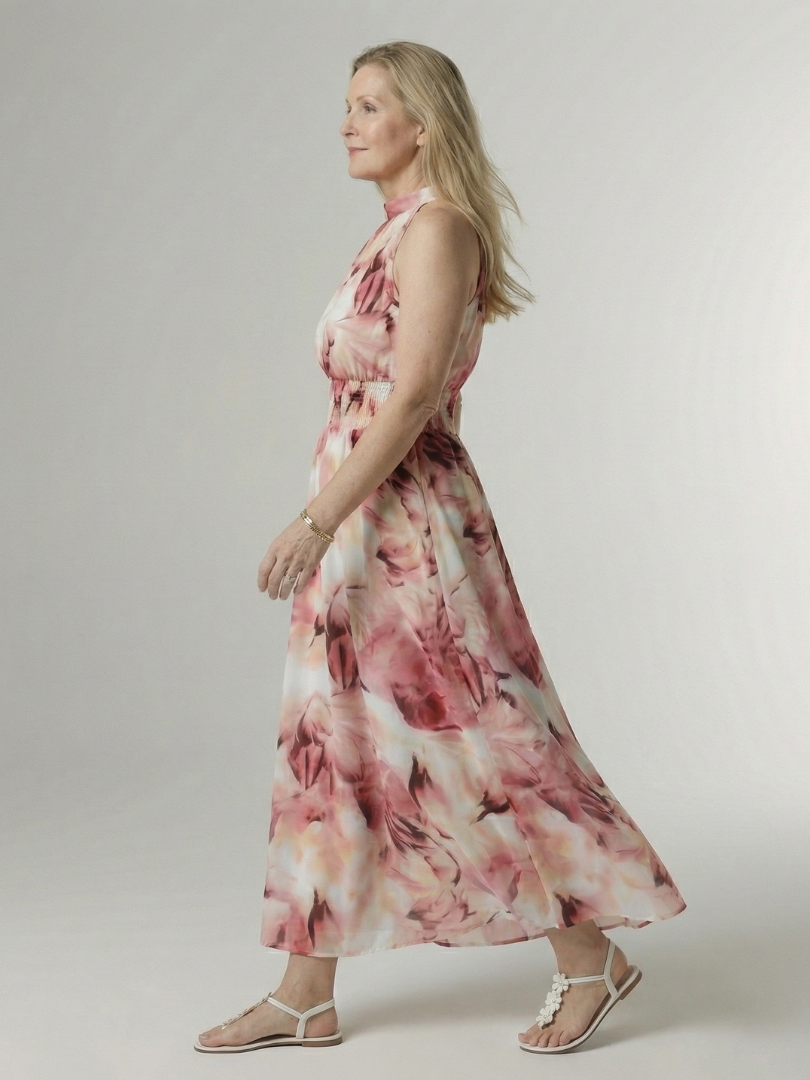 Jessica | Gathered Halter Midi Dress