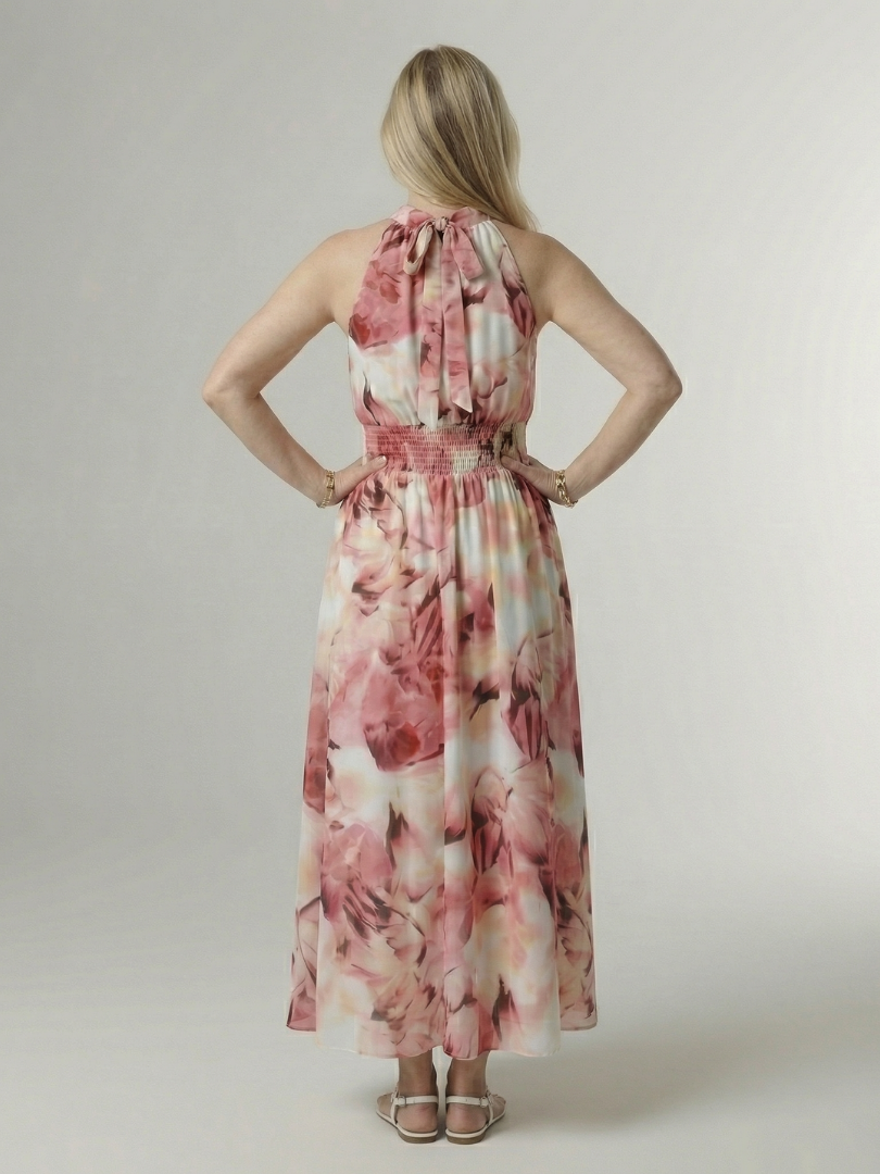 Jessica | Gathered Halter Midi Dress