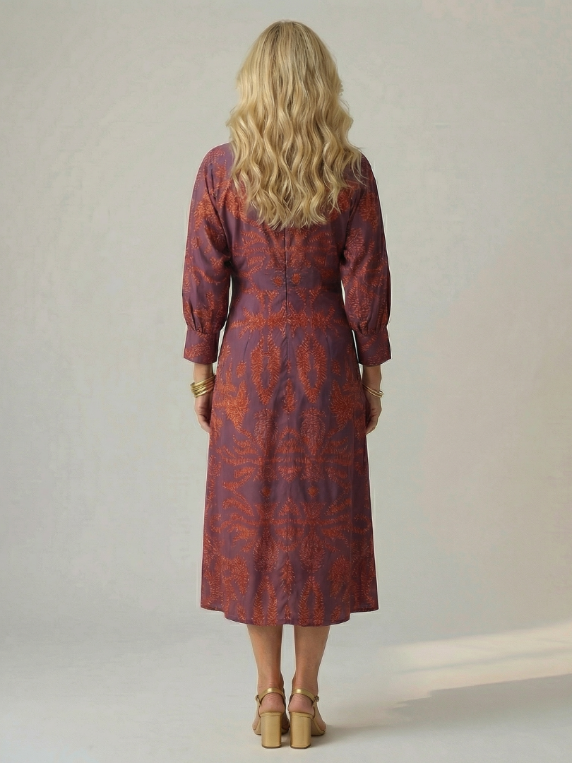 Elodie | Natural Wrap Midi Dress