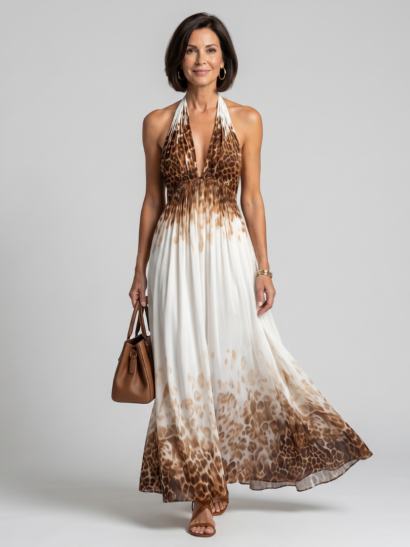 Isabella | Pleated White Midi Dress