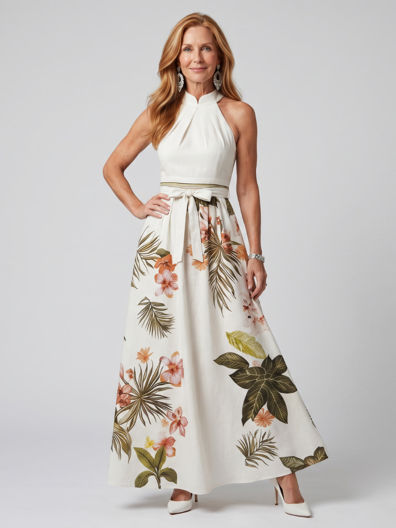 Heidi | Elegant Botanical Maxi Dress