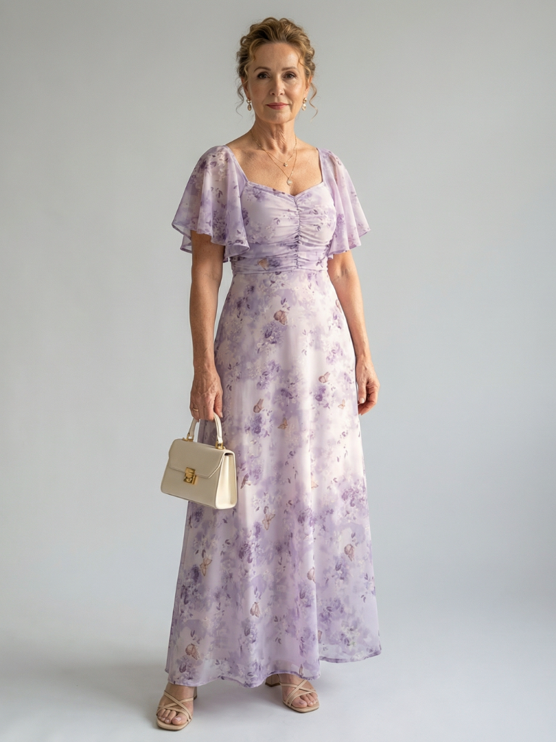 Evie | Flutter Sleeve Midi Dress