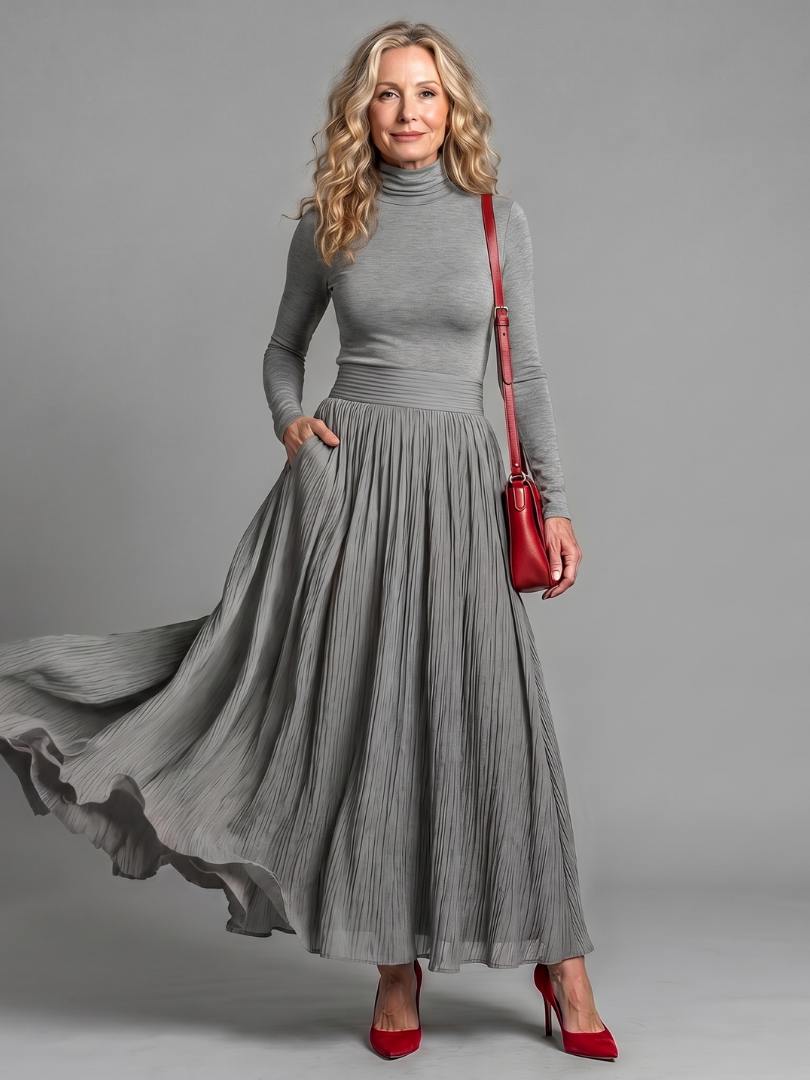 Margot | Turtleneck Midi Dress