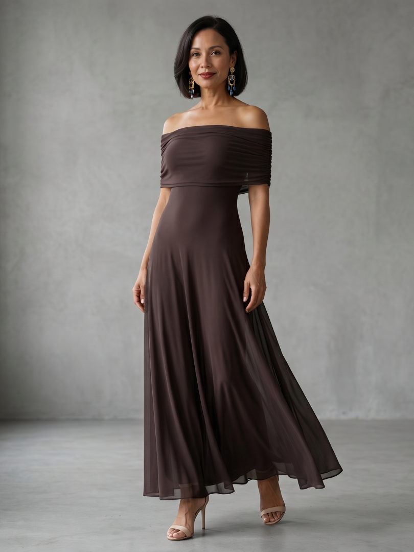 Calista | Off-Shoulder Draped Midi Dress