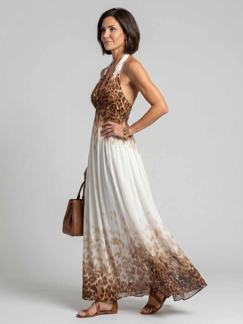 Isabella | Pleated White Midi Dress