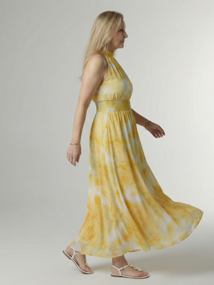 Jessica | Gathered Halter Midi Dress