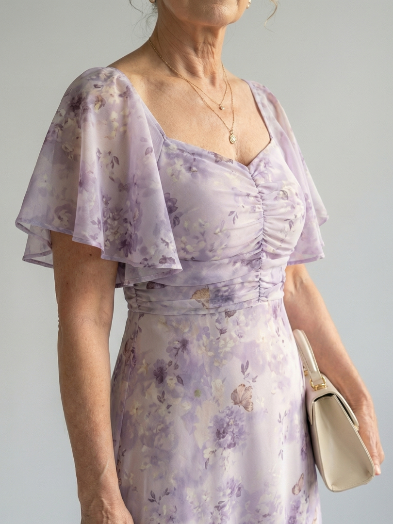 Evie | Flutter Sleeve Midi Dress