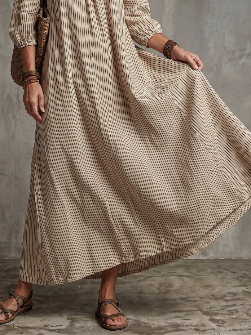 Lauren | Striped Off-Shoulder Maxi Dress