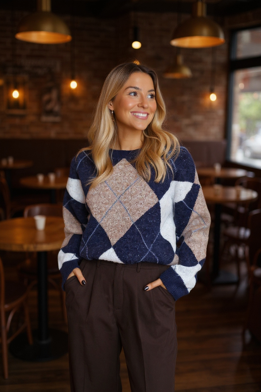 Gina | Soft Argyle Knit