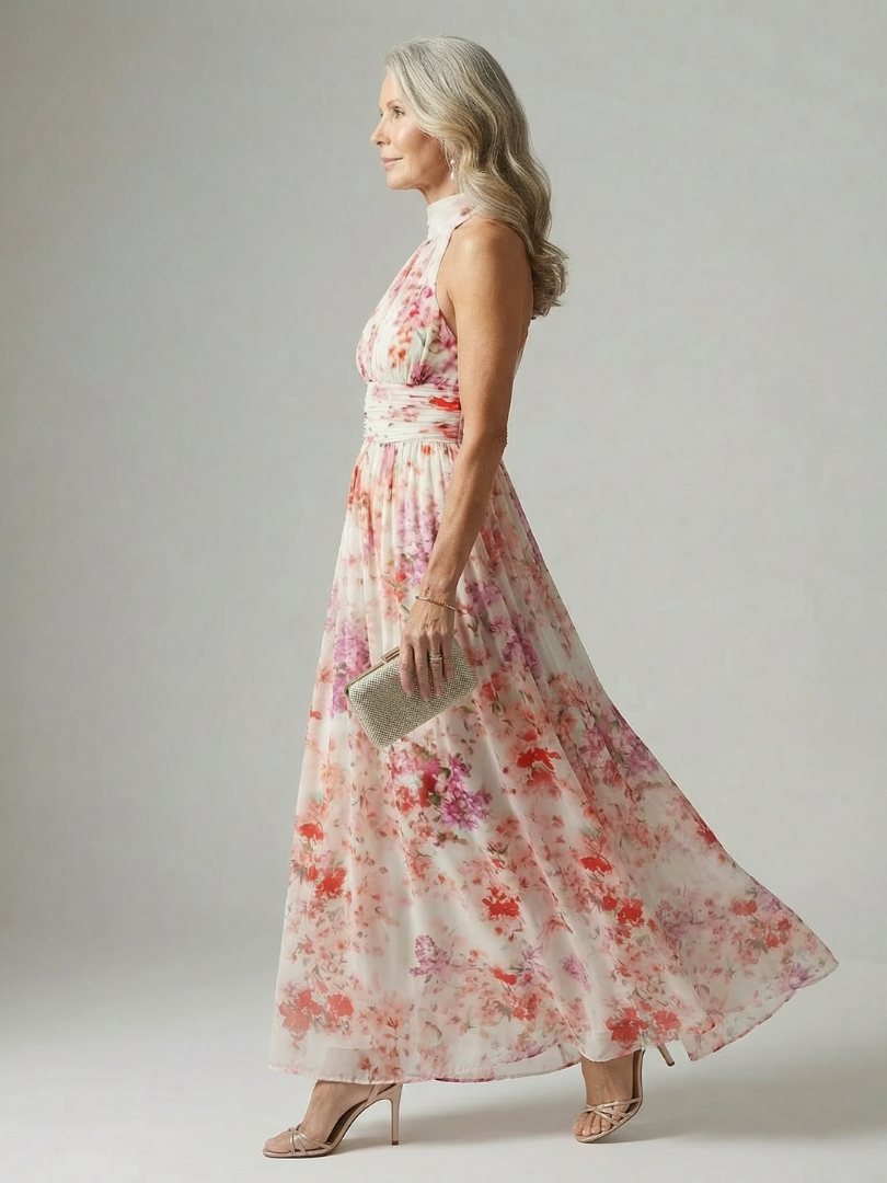 Fiorenza | Floral Halter Maxi Dress