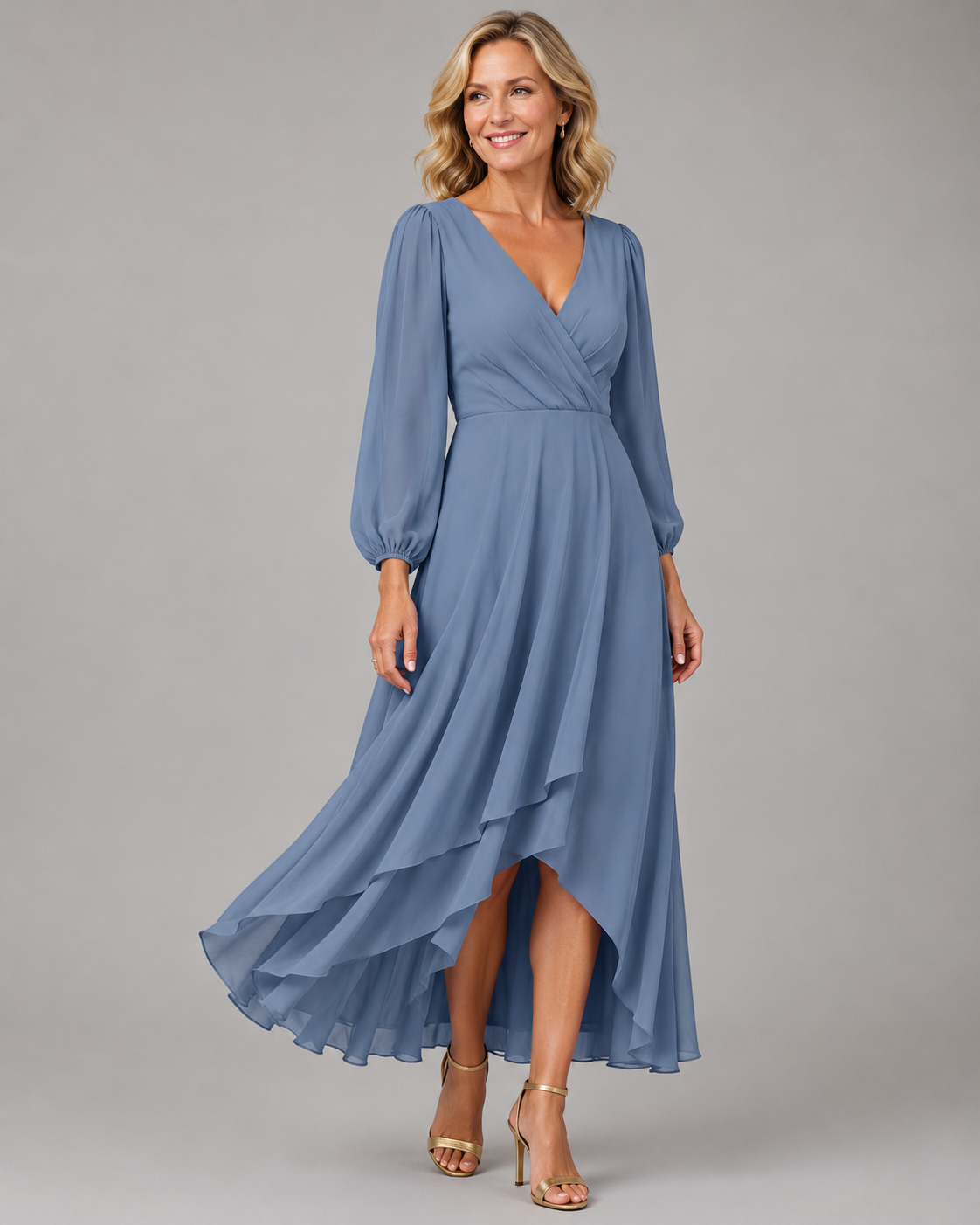 Adeline | Elegant V-Neck Long Dress