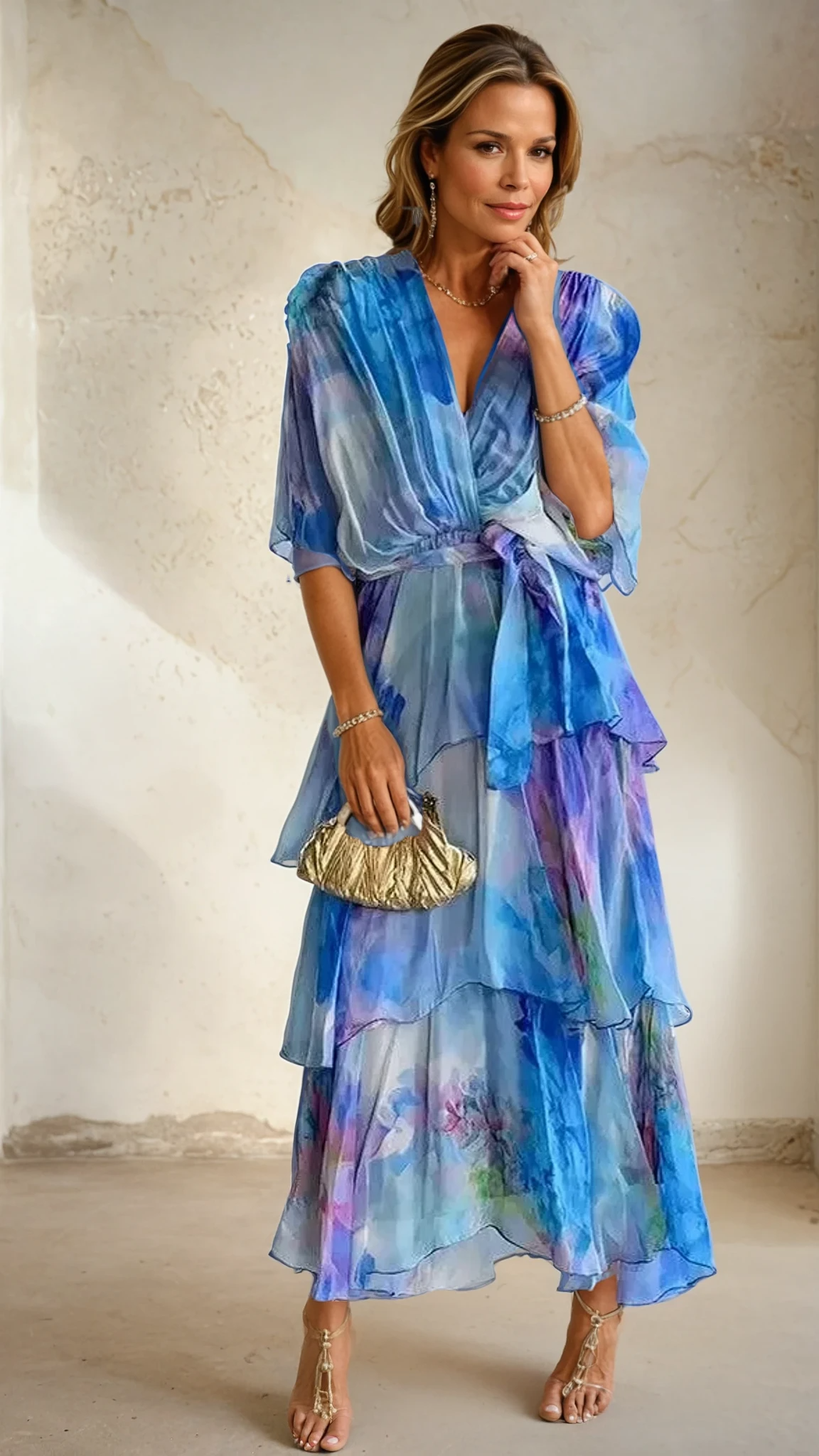 Lydia | Elegant Layered Floral Sun Dress