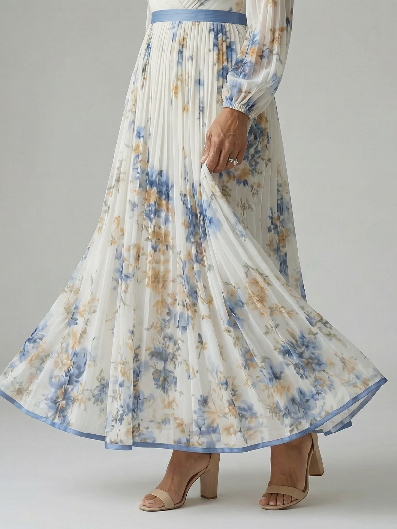 Vivienne | Pleated Wrap Midi Dress