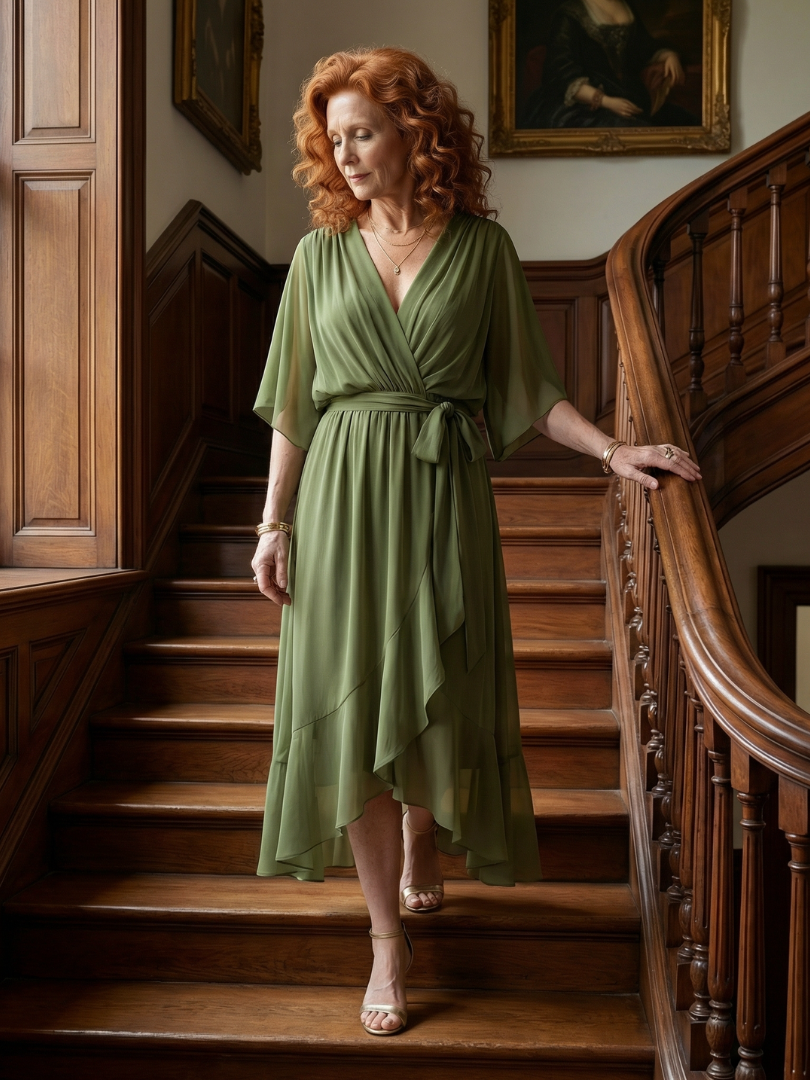 Elodie | Flowing V-Neck Midi Dress