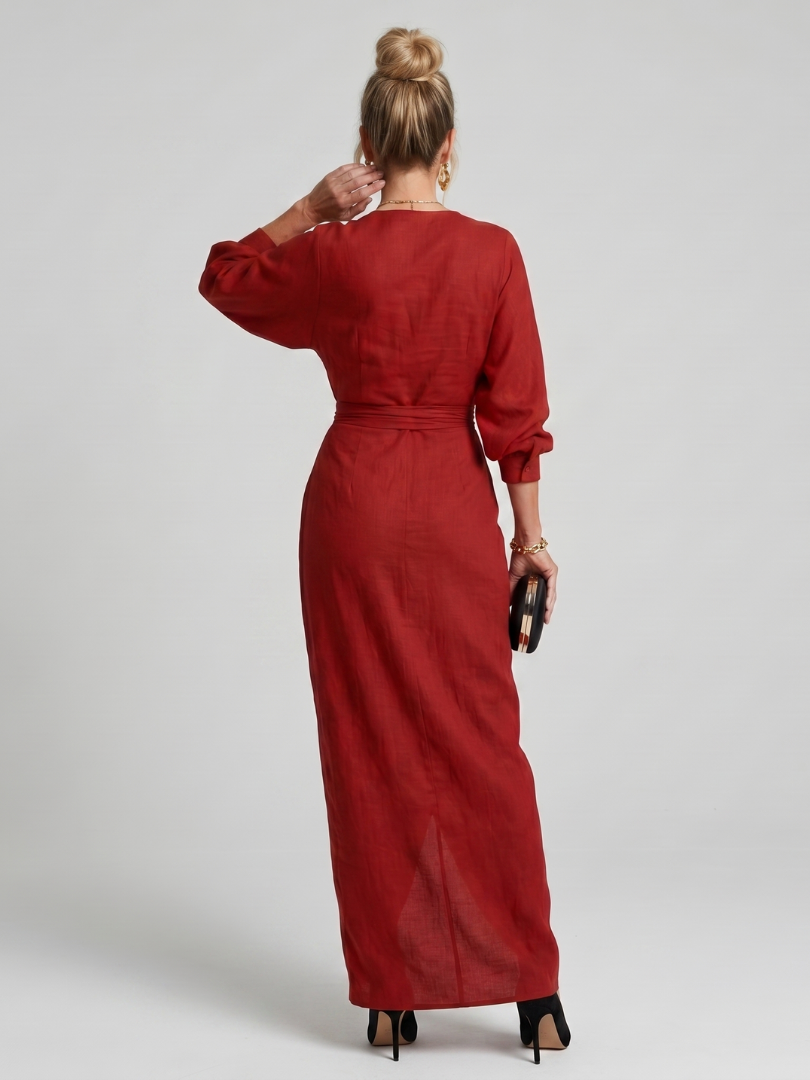 Eden | Long Sleeve Wrap Midi Dress