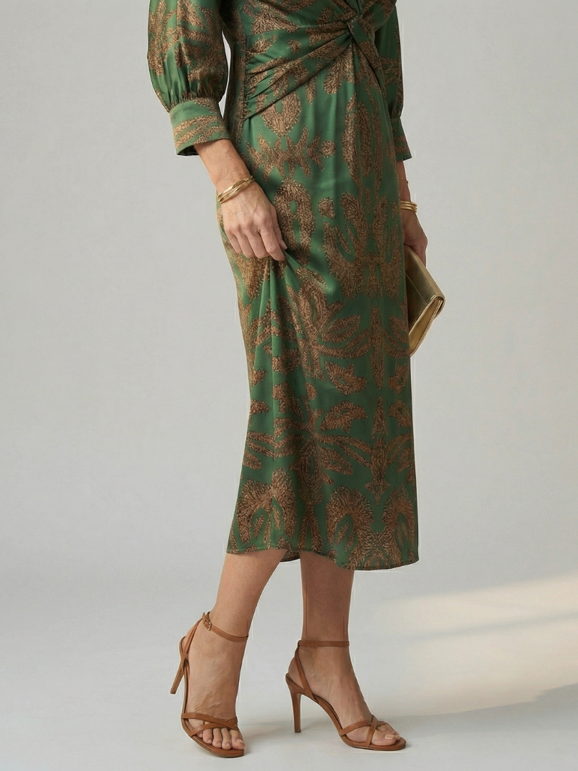 Elodie | Natural Wrap Midi Dress