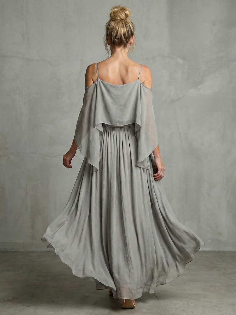 Isla | Drape Cold Shoulder Top Wide Leg Set