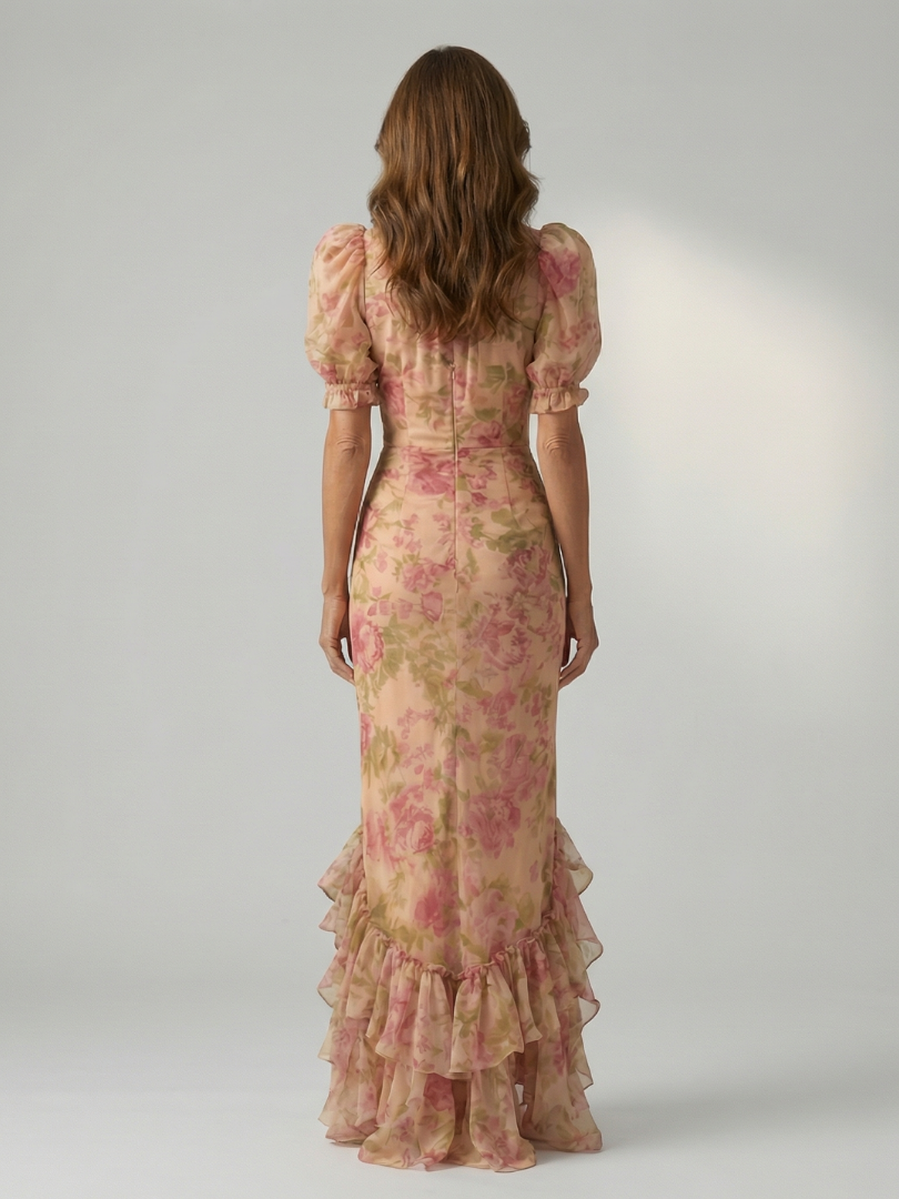 Holly | Floral Ruffle Maxi Dress