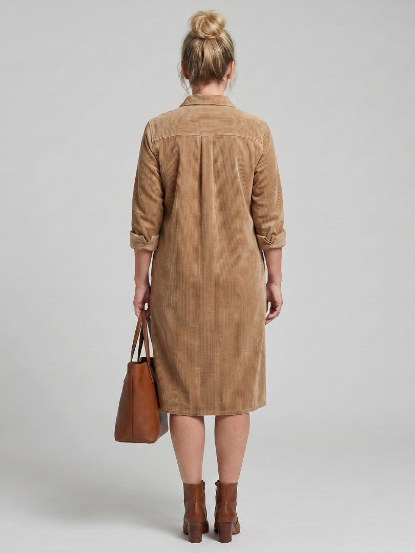 Millie | Long Sleeve Shirt Midi Dress