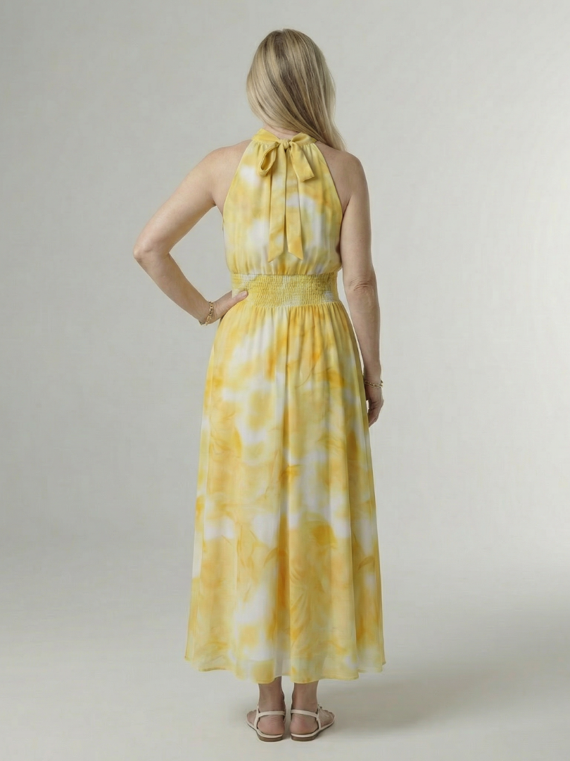 Jessica | Gathered Halter Midi Dress