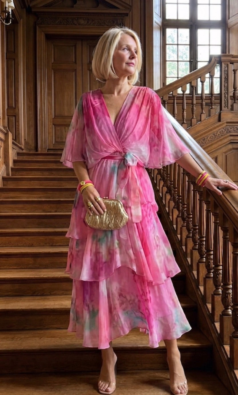 Lydia | Elegant Layered Floral Sun Dress