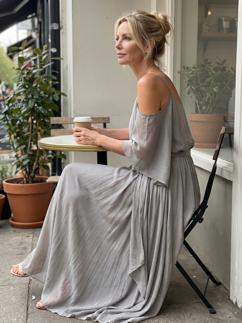 Isla | Drape Cold Shoulder Top Wide Leg Set