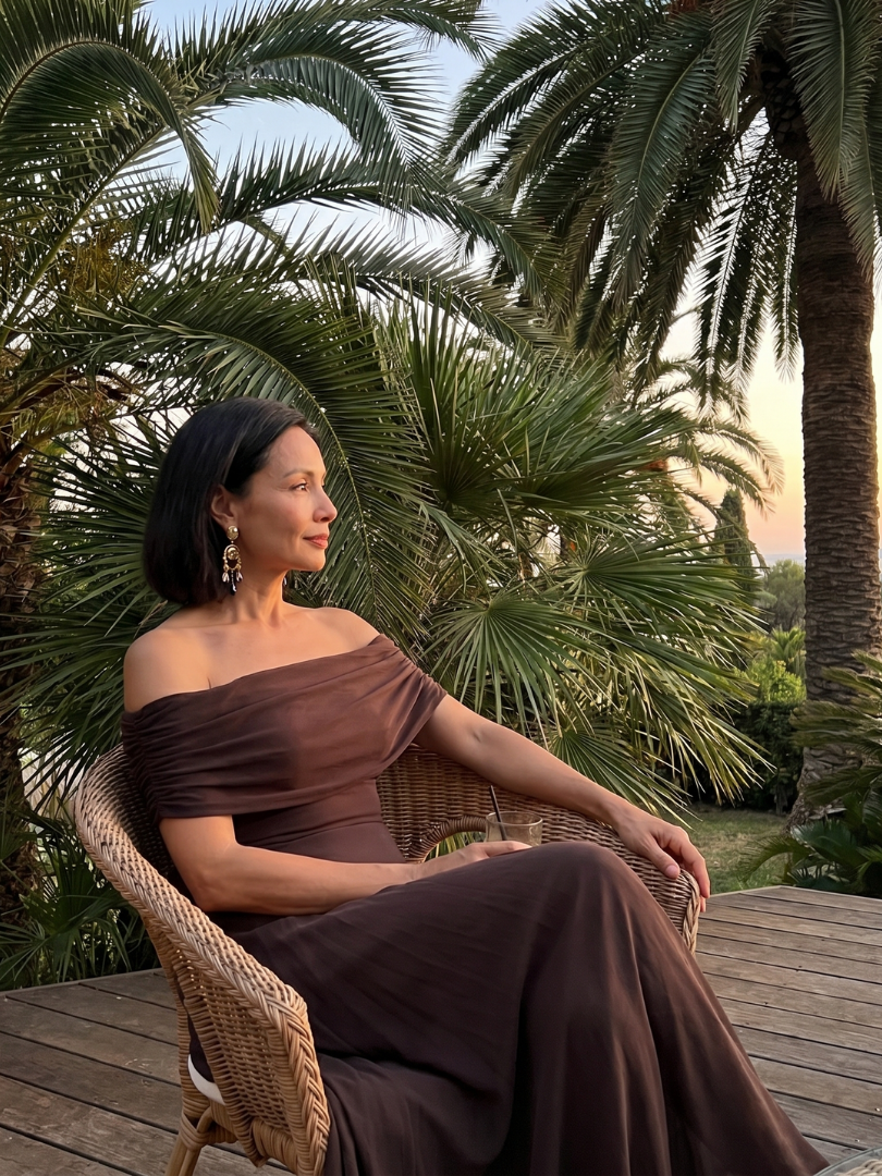Calista | Off-Shoulder Draped Midi Dress