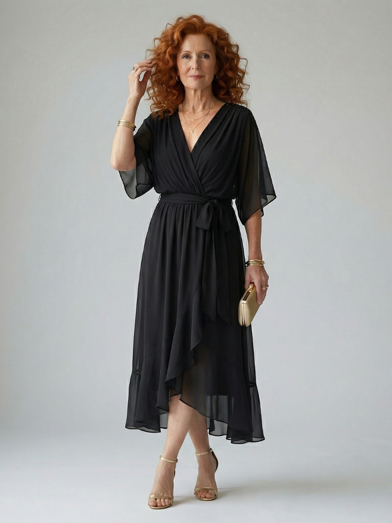 Elodie | Flowing V-Neck Midi Dress