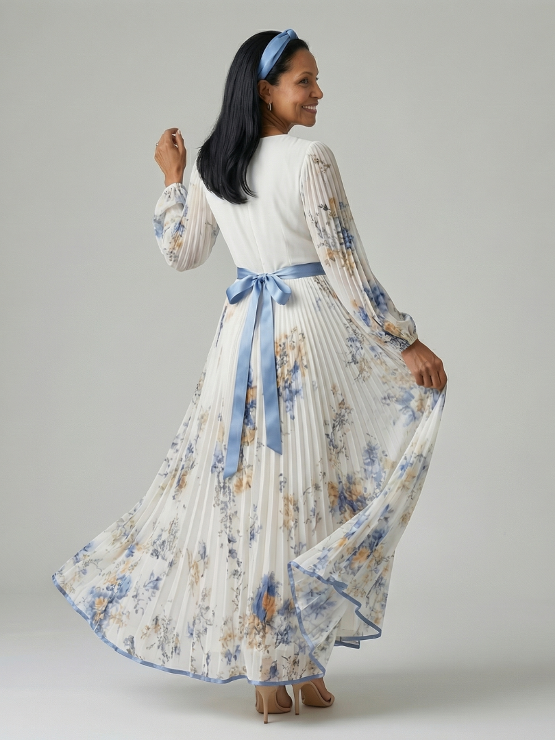 Vivienne | Pleated Wrap Midi Dress