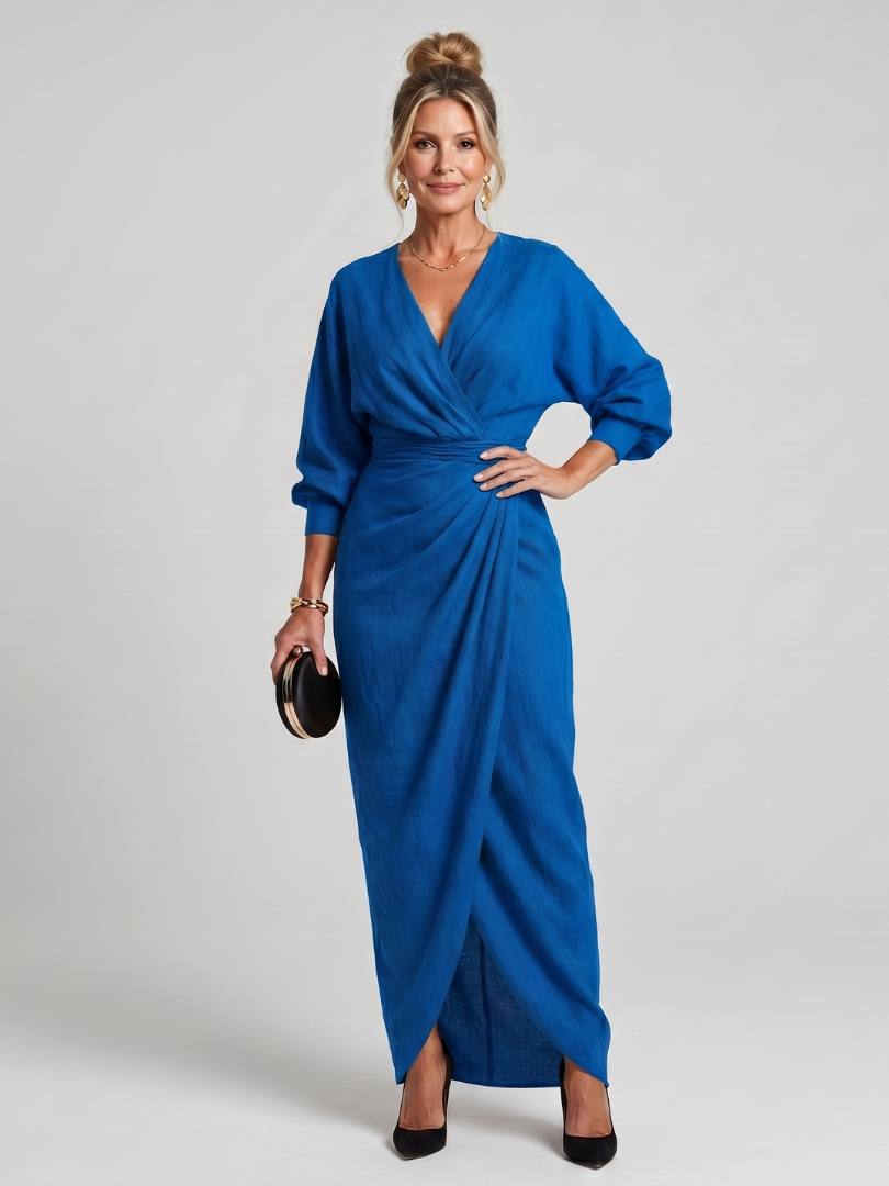 Eden | Long Sleeve Wrap Midi Dress