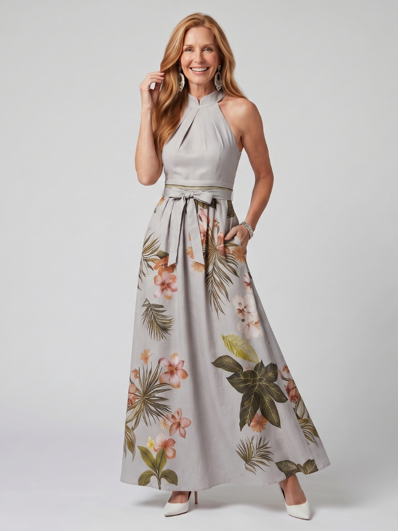 Heidi | Elegant Botanical Maxi Dress