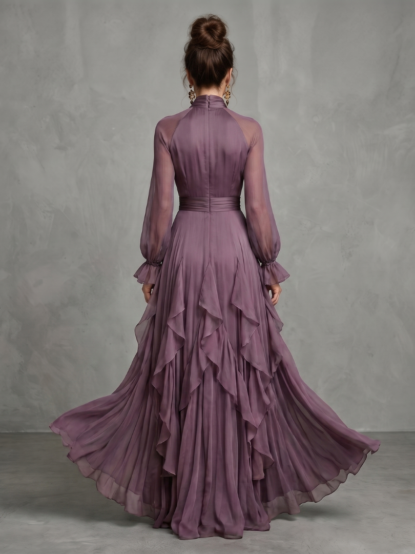 Seraphina | Tie-Neck Ruffle Maxi Dress