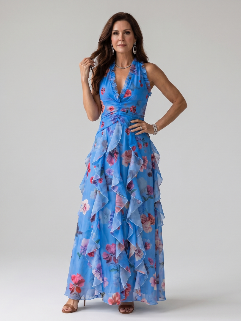 Charlotte | Floral Halter Maxi Dress