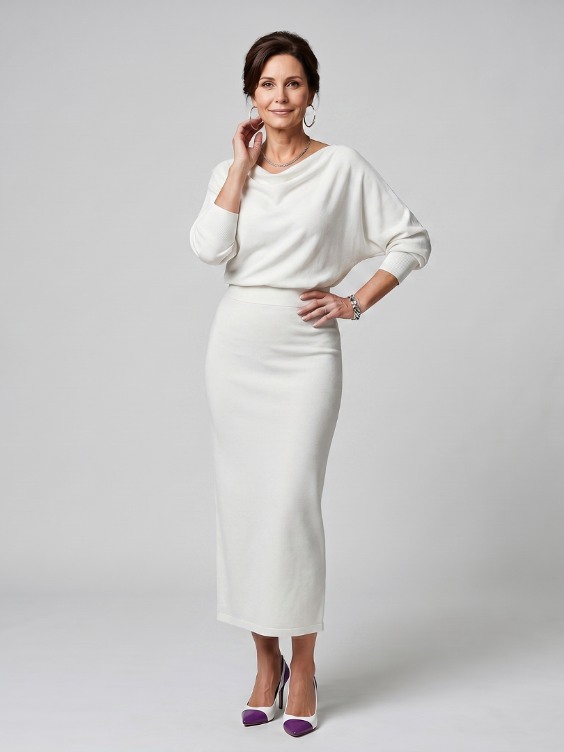 Abie | Elegant Draped Neck Midi Dress