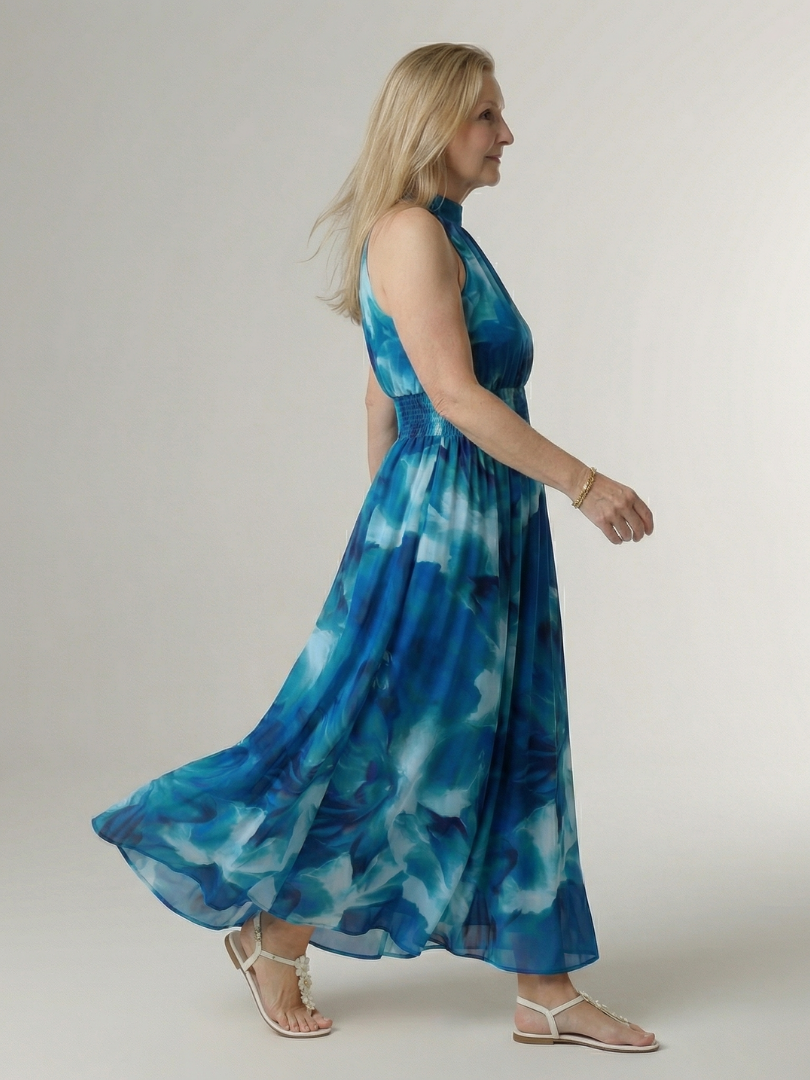 Jessica | Gathered Halter Midi Dress