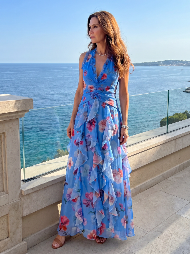 Charlotte | Floral Halter Maxi Dress