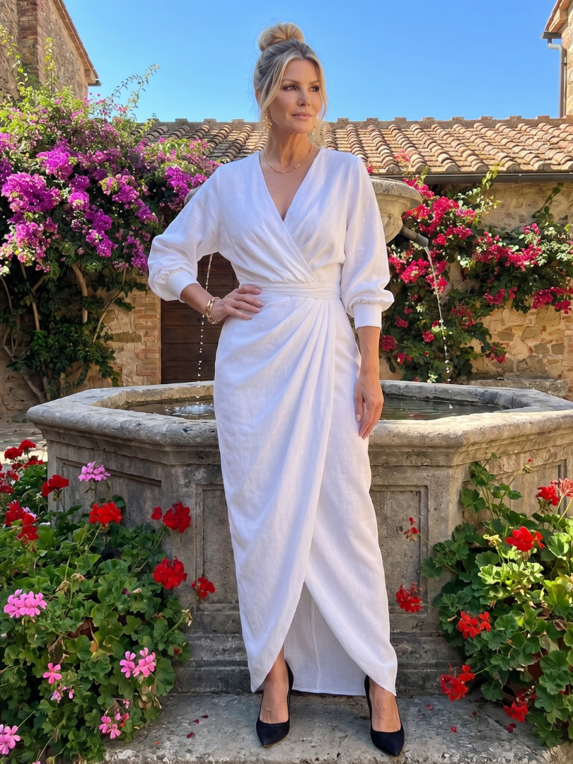 Eden | Long Sleeve Wrap Midi Dress