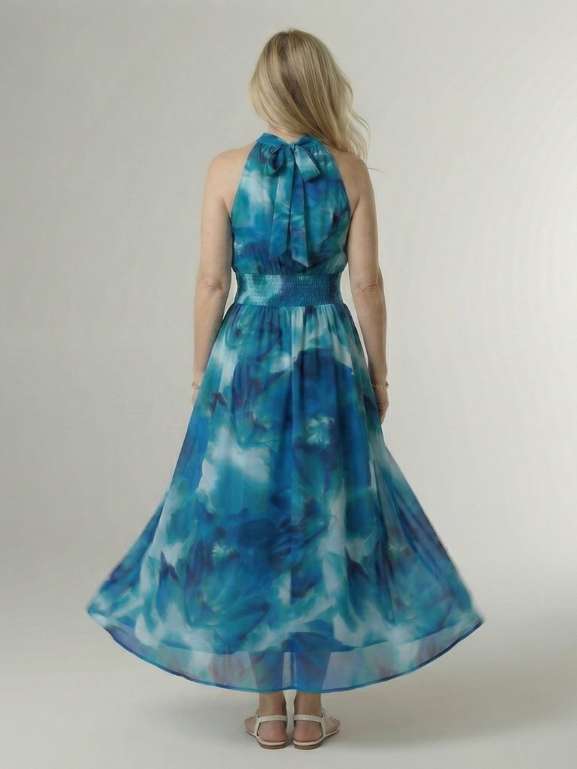 Jessica | Gathered Halter Midi Dress