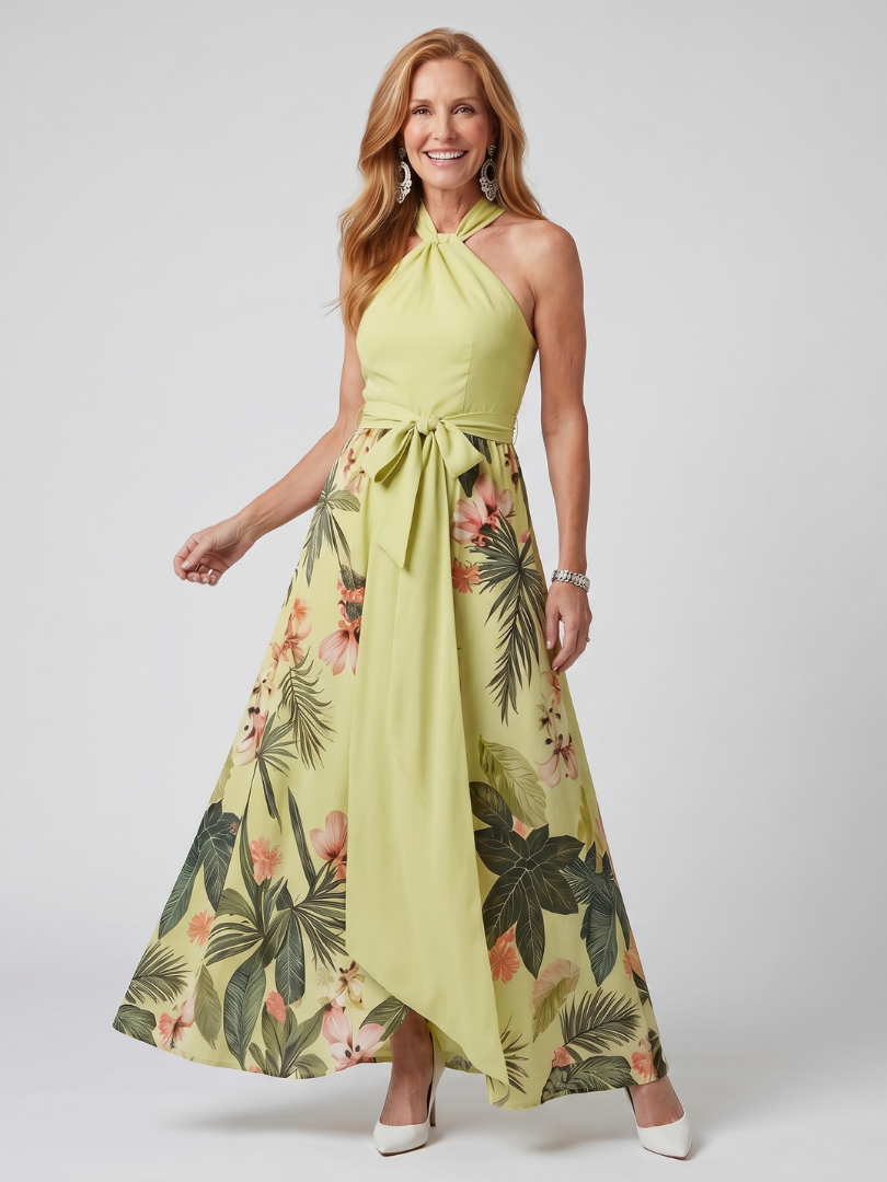 Heidi | Elegant Botanical Maxi Dress