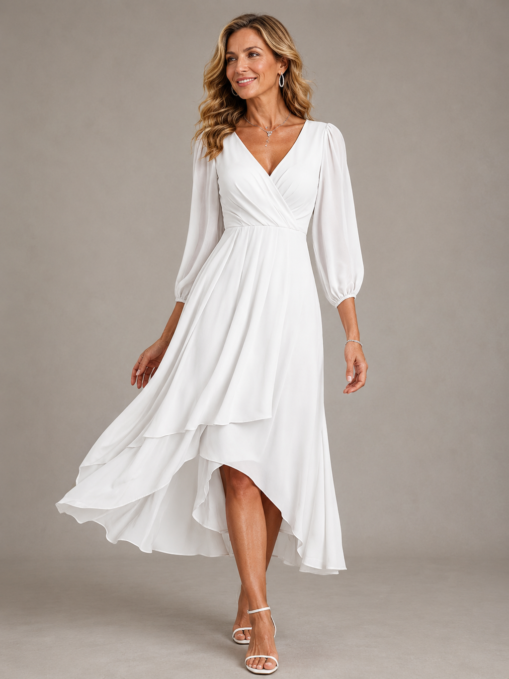 Adeline | Elegant V-Neck Long Dress