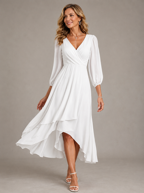 Adeline | Elegant V-Neck Long Dress