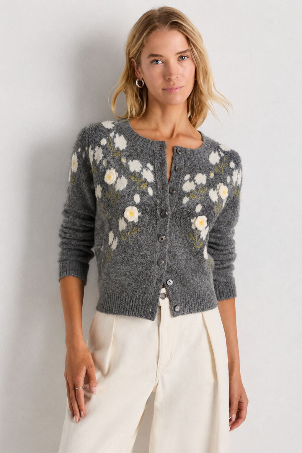 Ängsblom | Floral Knit Cardigan