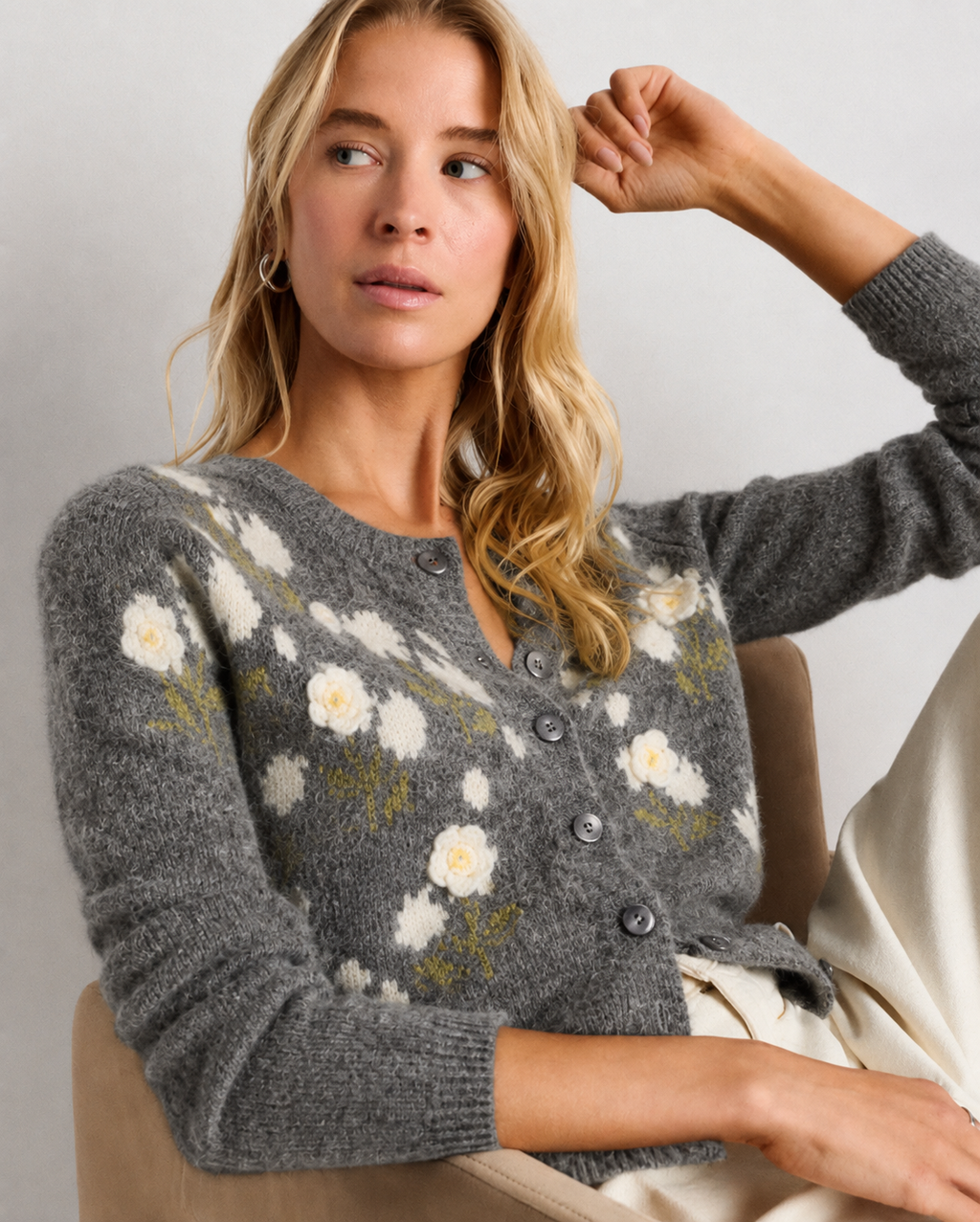 Ängsblom | Floral Knit Cardigan